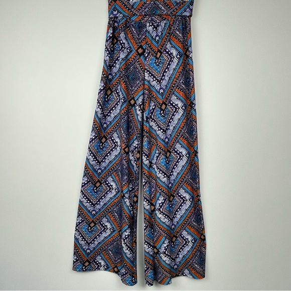 Festival Multicolor Moroccan Boho Palazzo Pants | High Rise Fold-Over Waist S/M - Picture 3 of 11